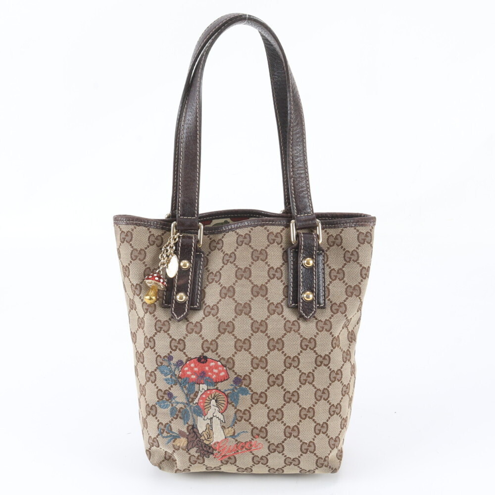 Gucci GG Canvas 163260 Leather Tote Bag Shoulder Handbag for Women
